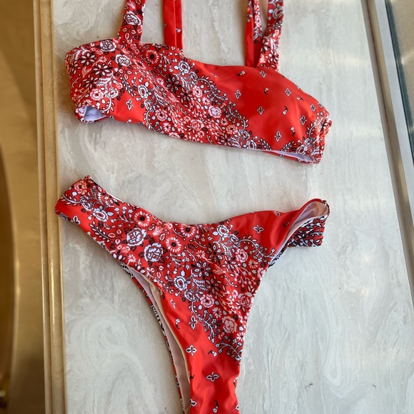 Orange Two piece Bathing Suit - Picture 2 of 8